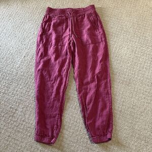 Athleta Women's Linen Jogger Activewear Pants Small Size 4 Mauve Vacation Travel